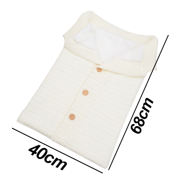 Nyfødt Baby Wrap Swaddle Tæppe Strikkesovesæk Modtagelsestæpper
