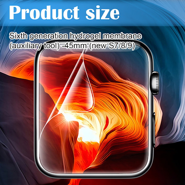 Apple Watch 7/8 45mm Näytönsuoja Kokonaan peittävä läpinäkyvä