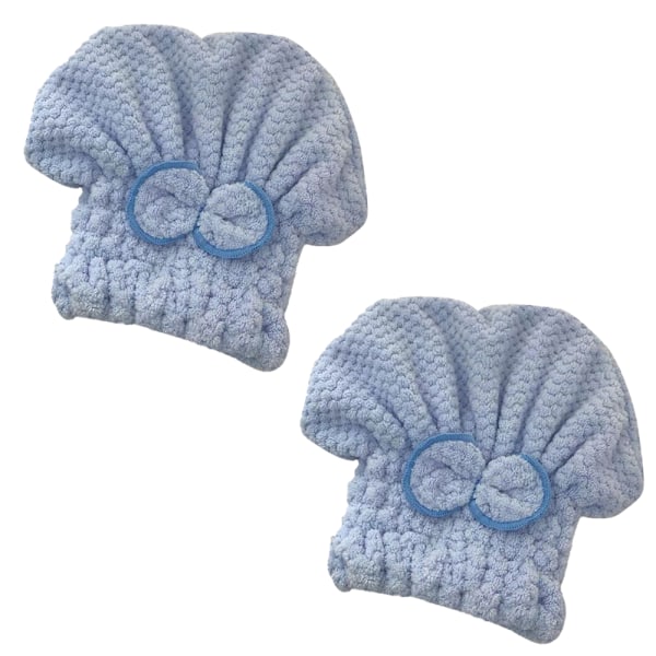2-pack Mikrofiber Hår Torkningsmössor Mjuka & Ultraabsorberande