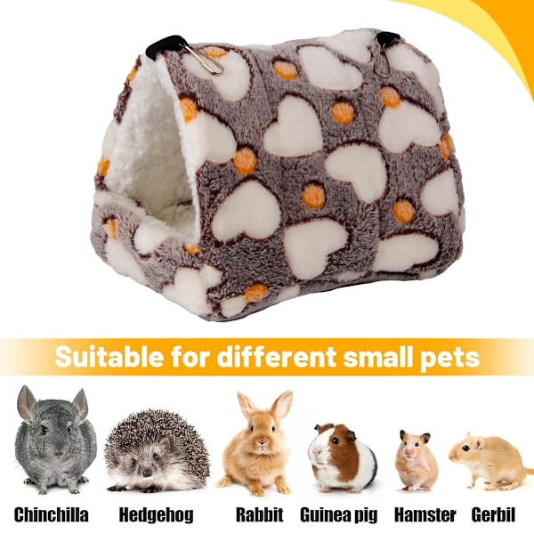 Vintervarm hamsterbädd, mjuk liten husdjursbäddshus med krokdesign för hamsterpapegoja igelkott marsvin