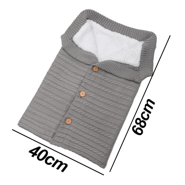 Nyfødt Baby Wrap Swaddle Tæppe Strikkesovesæk Modtagelsestæpper
