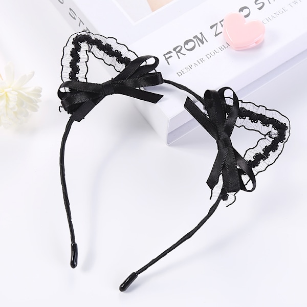Söta Spets Kattunge Öron Maskerad Fest Cosplay Mode Hårband för Kvinnor Flickor