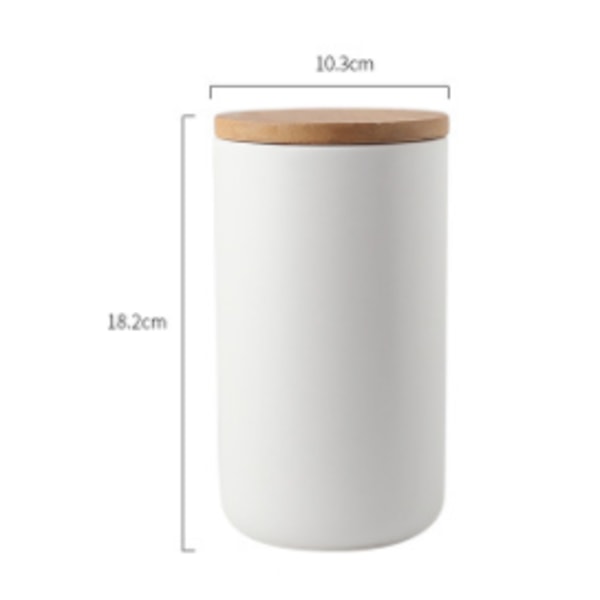Keramisk matförvaringsburk Canister Modern design matbehållare med lufttät försegling bambu lock, löst te Kaffe Kryddnötter Snacks Kryddor Förvaring