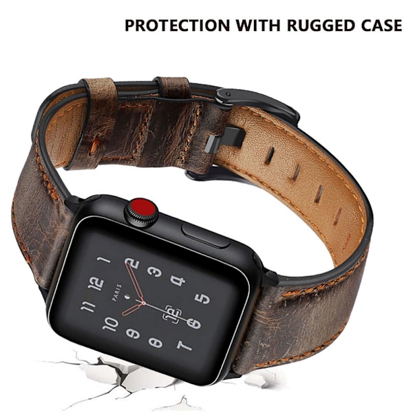 Kompatibel med Apple Watch Rem 38-40mm /42-44mm, Ægte Læder Udskiftningsrem Kompatibel med Apple Watch Serie 5/ 4/3 /2 /1