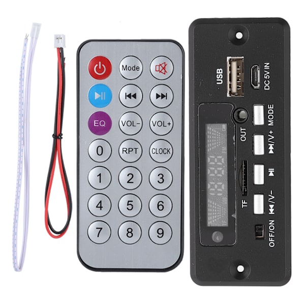 02EBT-DX Bilhandsfree Samtalsdekoderkort Bluetooth Fjärrkontroll (Svart)