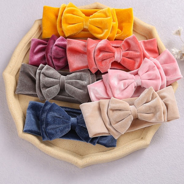 6 st Baby Girl Bows och pannband för spädbarn Nyfödd Småbarn Barn Stora pannband Huvudband Hårtillbehör Hårband för nyfödda