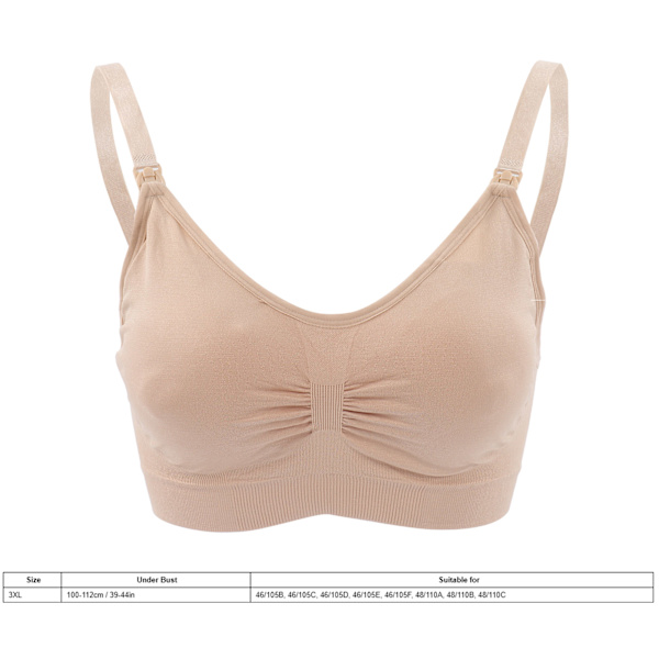 Amningsbh Kvinnor Bärbar Nylon Mjuk Elastisk Andningsbar Justerbar Graviditetsamningsbh 3XL