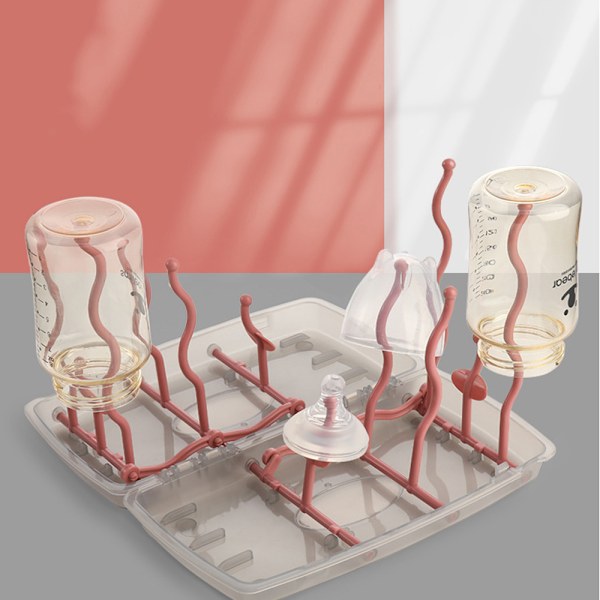 Bærbart sammenleggbart tørrestativ for babyflasker, plassbesparende design
