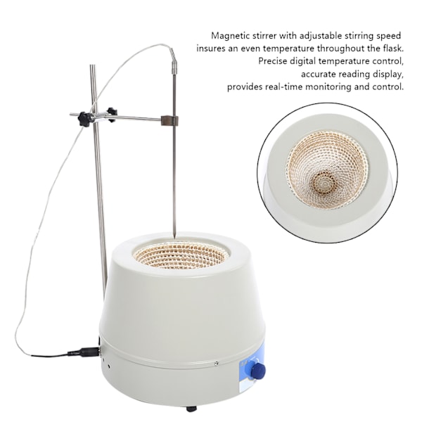 HMSC1000ml Elektrisk Magnetisk Rörverk med Uppvärmningsmantel Digital Mantel Magnetisk Uppvärmningsmantel Kit