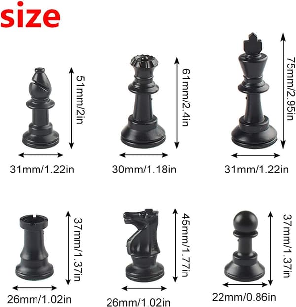 32 schackpjäser Endast XQZ-03 Schackpjäser (Plast-75mm)