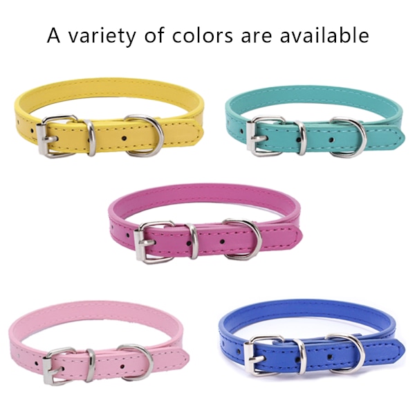 Hundhalsband Läder Valphalsband Justerbara Hundhalsband för Små Hundar Flerfärgad Husdjurshalsband