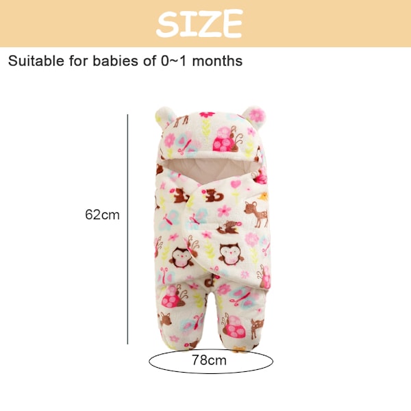 Nyfødt Mottaksteppe Baby Soveinnpakning Swaddle