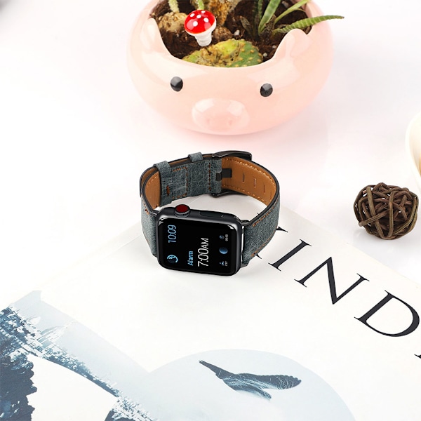 Kompatibel med Apple Watch Rem 38-40mm /42-44mm, Ægte Læder Udskiftningsrem Kompatibel med Apple Watch Serie 5/ 4/3 /2 /1