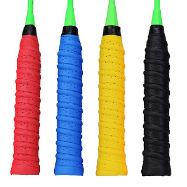 4-pack Squashgrepp, Tennisracketgrepptejp med Halksäker Perforerad Absorberande Racketgrepp, Övergrepp för Tennis Badminton