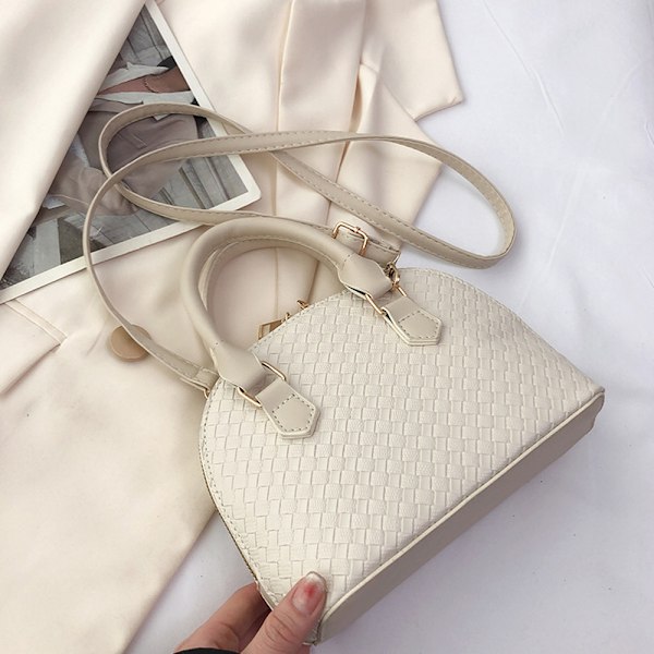 Vårnyhet retro bärbar skalväska konstläder axel crossbody väska