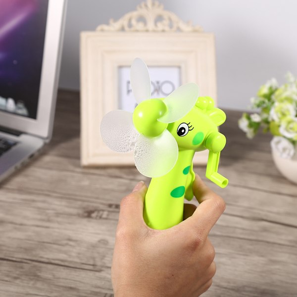 Cute Cartoon Animal Design Portable Mini Water Spray Handheld Manual Operated Fans Children Toy