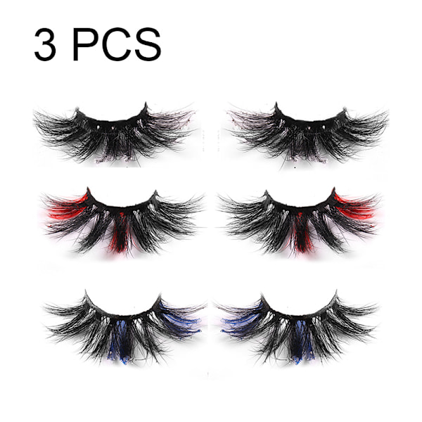 Glamnetic Vippehår, Vippehår med Farve, Mink Vippehår, Vippehår til Makeup Vippeforlængelser - 3 Par