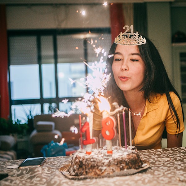 21. syntymäpäiväsash ja timantti tiara setti, Onnellinen 21. syntymäpäivälahjat hänelle 21. syntymäpäiväkoristeet naisille