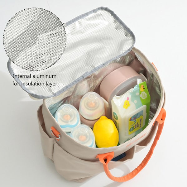 Bleieveske Tote for Babyvogn Bag Organizer Bærbar Mammaveske Bleie Caddy Reiseveske for Utendørs