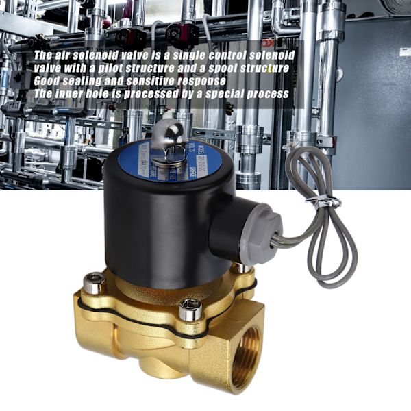 Messing Elektrisk Solenoidventil Følsom Respons Normalt Lukket Luftventil til Automatisering Udstyr AC220V