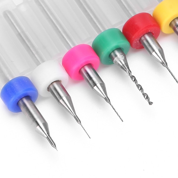 10 st Micro Twist Bits Legering Tungstenstål Handhållen Kretskortsborrverktyg 0,1‑1mm