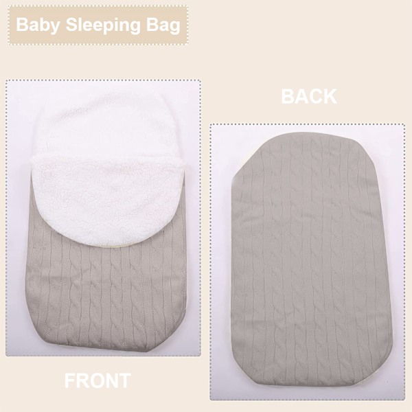 1 stk Nyfødt Baby Swaddle Tæppe, Strik Varmt Fleece Tæppe Swaddle Sove Wrap Taske Sæk Barnevogn Unisex Baby Sovepose til Baby