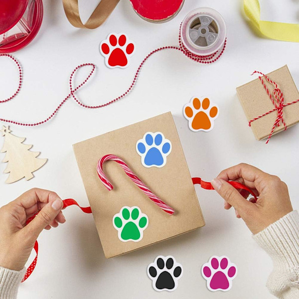 Paw Prints Stickers (1 tum/ 500 Stickers) Dog Stickers Paw Prints Stickers,Självhäftande etiketter Väggdekal i djurform,Paw Stickers Rulle för