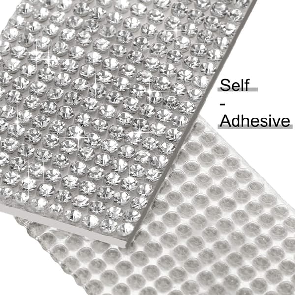 Selvklebende krystall-rhinestone diamantbånd DIY-dekorasjon Silver