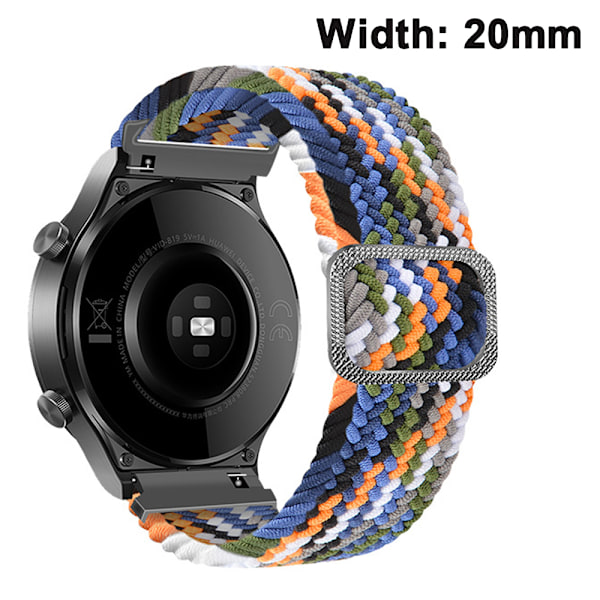 Kompatibel med Huawei Samsung-serien, Justerbar Stretch Nylonrem, Flätad Nylonrem Sport Elastiska Armband Kvinnor Män