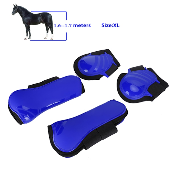 1 Set Hästbensskydd Bensskydd Leggings PU Tjocknad Skal Elastisk Dämpning Inre Pad Blå M
