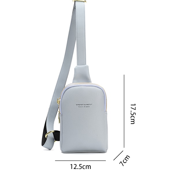 Liten Sling Bag Fanny Pack Crossbody Väskor Presenter till Kvinnor Män Mode Midjeväska Bältesväska med 2-Dragkedje Fickor för Vandring Löpning Resor