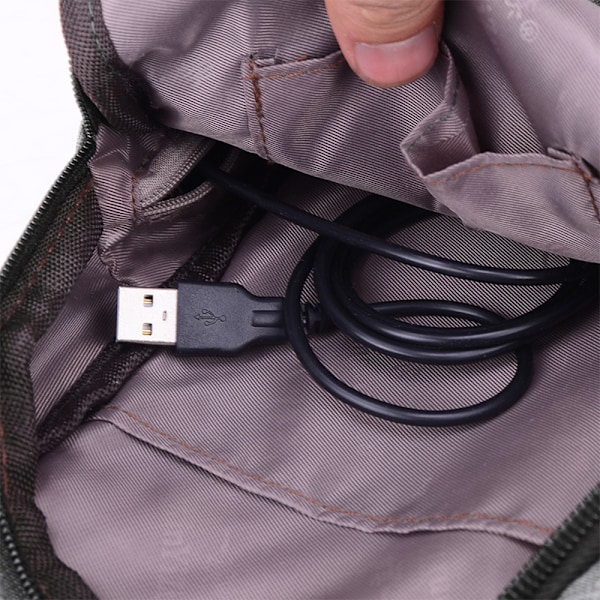 Sling-laukku Rinta-reppu Naisille ja Miehille, Rinta-reppu Vaellukseen USB-latausportilla