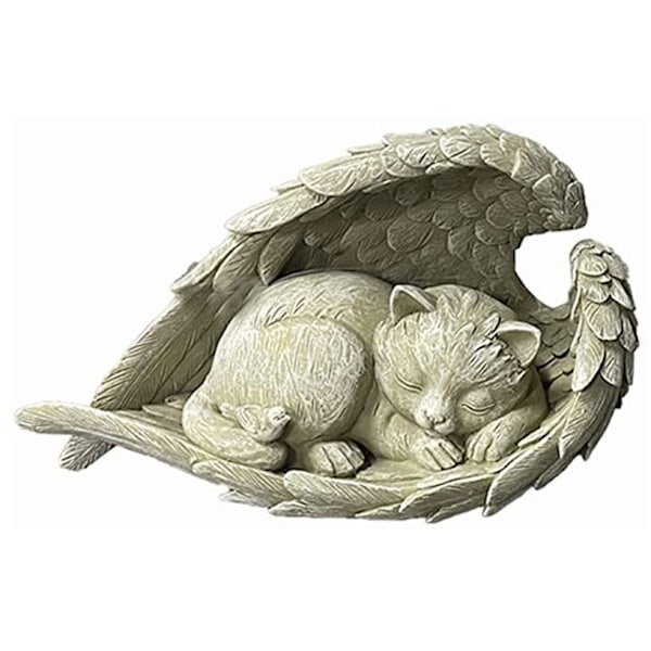 Dyrestatue hund katt engel figur gravpynt gravfigurer værbestandig ...