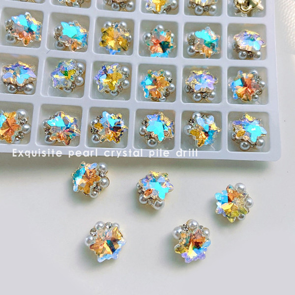 20 stk. Neglekrystal Rhinestones, Neglediamanter Glas Metal Gems Juveler Stene til 3D Neglekunst Dekoration