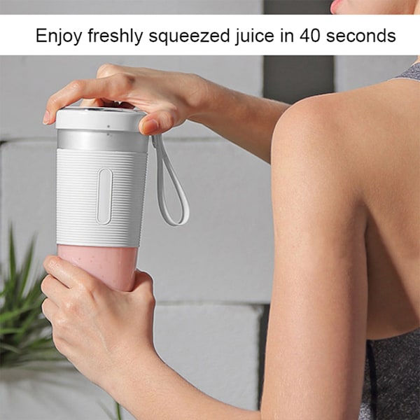 Portable Mini Juicer Household Fruit Juice Cup Electric Juicer Cup USB Charging (White)