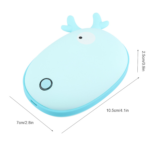2-in-1 Kannettava USB-Latautuva Söpö Eläinlämmitin & Power Bank Matkustamiseen ja Leirintään (Peura)