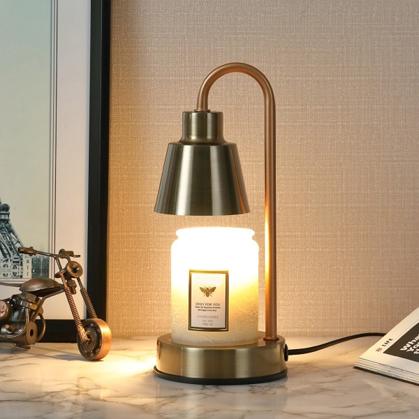 Ljusvärmare Lampa Hushållsjusterbar Fashionabla bordslampa med järnbas Aromalampor Ljuslampa
