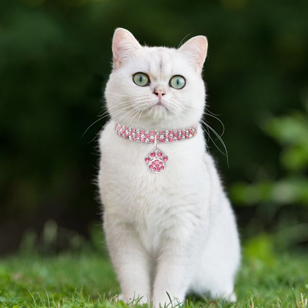 2 st husdjurskrage med strass, justerbart kristalldiamant-hänge bröllop katt och hund liten husdjurshalsband