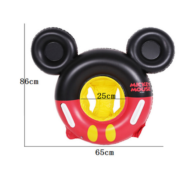 Badring för barn med Mickey Mouse-motiv, uppblåsbar poolring för barn, tjock flytleksak för poolen