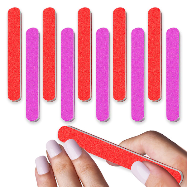 10 stk Dobbeltsidede Sandpapir Neglefiler Emery Board Manicure Pedicure Værktøj