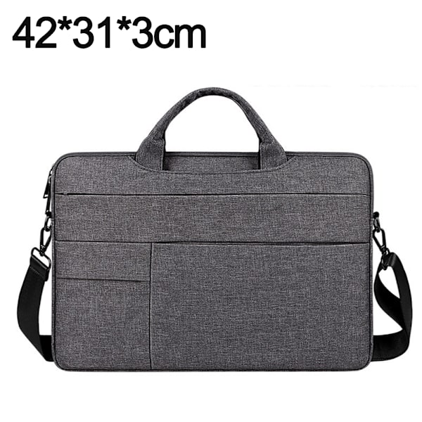 15,6 tommers Laptop Sleeve Case Skulderveske Lett Vanntett Multi-lomme Messenger Bag