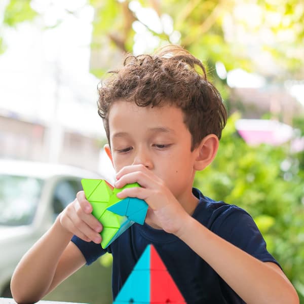 Speed Cube Pyramid, 3x3x3 Magic Cube Stickerless Frosted Triangle Puzzle