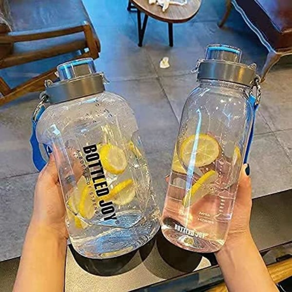 Sports Vandflaske (50OZ/85OZ/1GALLON) Plastik Stor Udendørs Vandtank Camping Bærbar Rejse Drikke Plastik Vandflaske (1GALLON/4.1L, Klar)