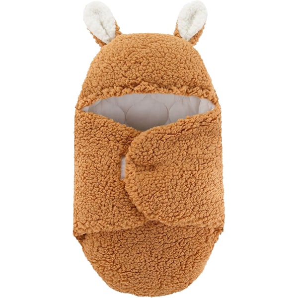 Baby Swaddle Tepper for Jenter og Gutter - Søt Bomulls-Plysj Mottaks Tepper - Myk Nyfødt Soveinnpakning