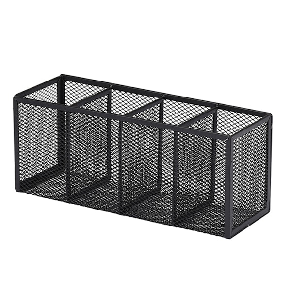 Blyantsholder, Sort Mesh Pen Organizer Opbevaringskurv, Cubicle Desk, Makeup Brush Holdere, Kontorer, 22.5*9.5*8cm