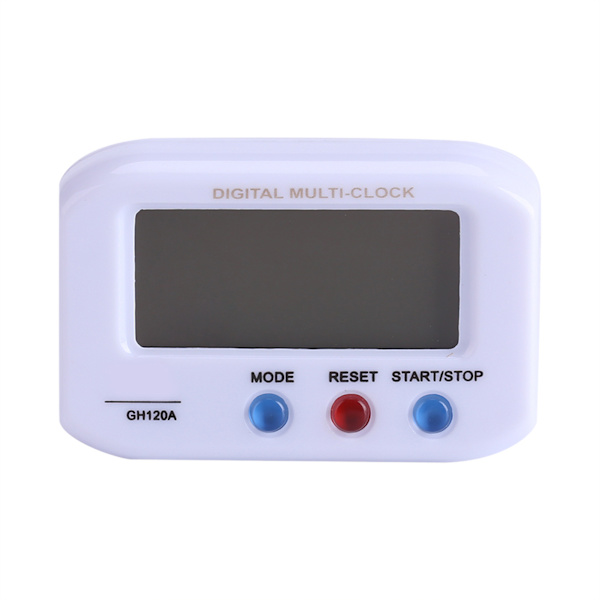 Bärbar LCD-skärm Digital väckarklocka Snooze med bakgrundsbelysning Bord Bords Dekoration (Vit)