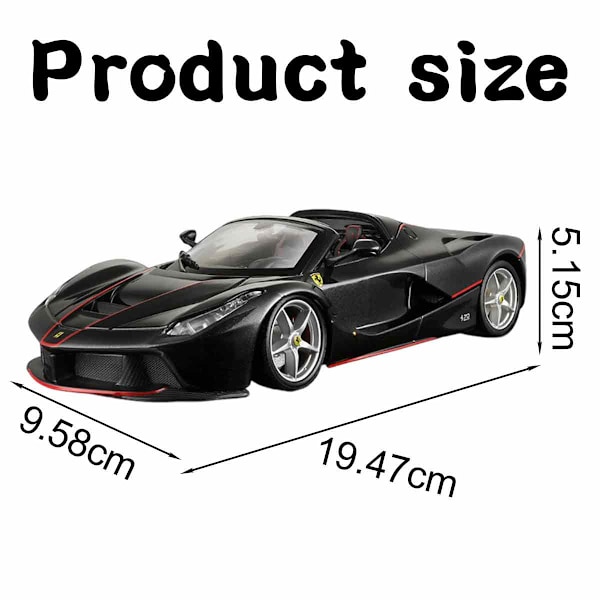 Bburago 1:24 urheiluauto kilpa-auton malli simuloitu seos poikien Ferrari-lelu Black