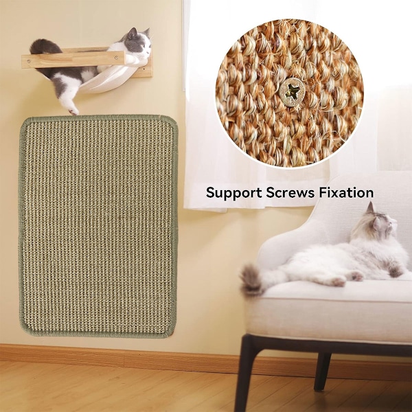 Kattklösningsmatta, Naturlig Sisal Kattklösningsmattor, Horisontell Kattgolvskrapande Matta Matta, Skydda Soffa och Mattor