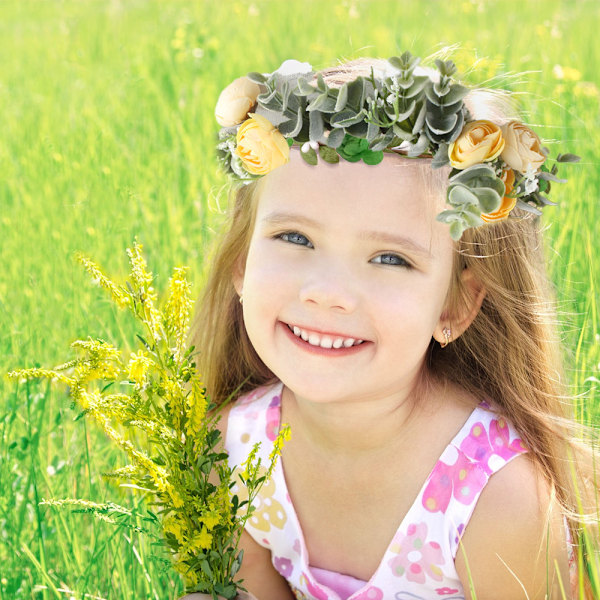 Kukallinen syksyinen keinotekoinen Baby's Breath -kukkakehys häähälyyn, lila morsiamen pääkoriste, vihreä kruunu