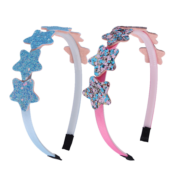 Hårband för flickor, småbarn, paljetthårband med tänder, halkfria hårband, hårtillbehör (2-pack)
